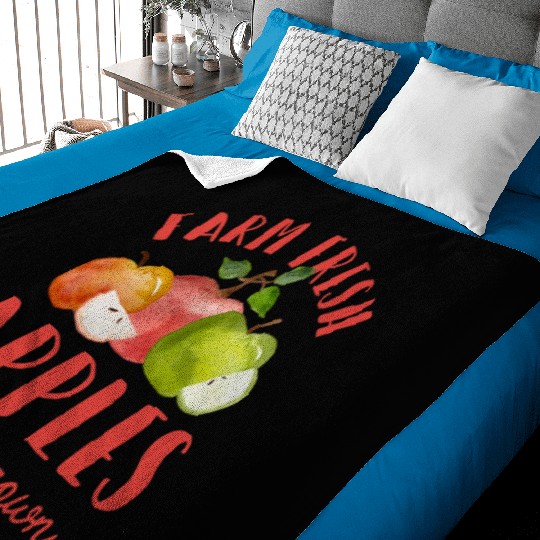Apple Picking Farm Fresh Apples Farmer For Kids Baby Blankets