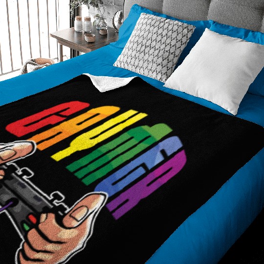 Gay Gamer LGBTQ Rainbow LGBT Pride Month Baby Blankets