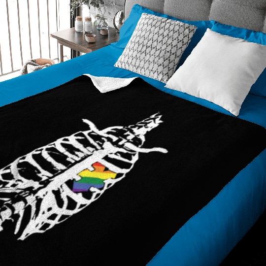 Skeleton Heart Gay LGBTQ Rainbow LGBT Pride Month Baby Blankets