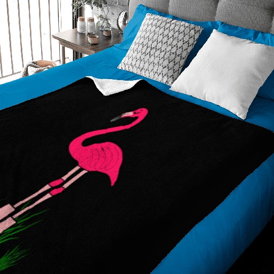 Flamingo with boots art animal print bird pink Baby Blankets