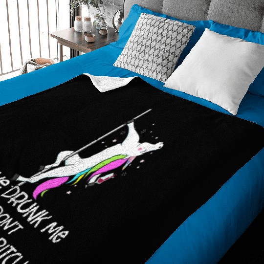 Wine Lover Gift For Women I Love Drunk Me Unicorn Baby Blankets