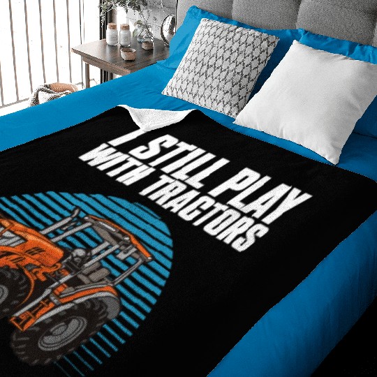 Cool Tractor Art For Men Women Farmer Agriculture Baby Blankets