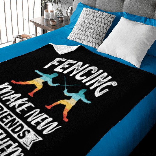Funny Retro Fencing Make Friends Stab Them Baby Blankets