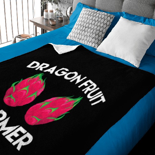 Dragon Fruit Farmer Outfit Love Tropical Food Baby Blankets