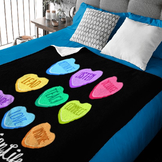 Librarian Life Teacher Valentines Day Pastel Candy Baby Blankets