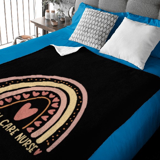 Critical Care Nurse Boho Rainbow Cute Nursing Baby Blankets