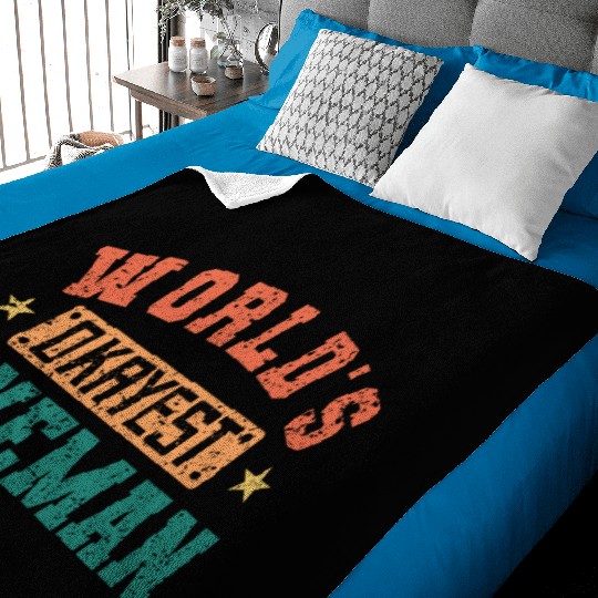 World s Okayest Lineman Vintage Football Lineman Baby Blankets