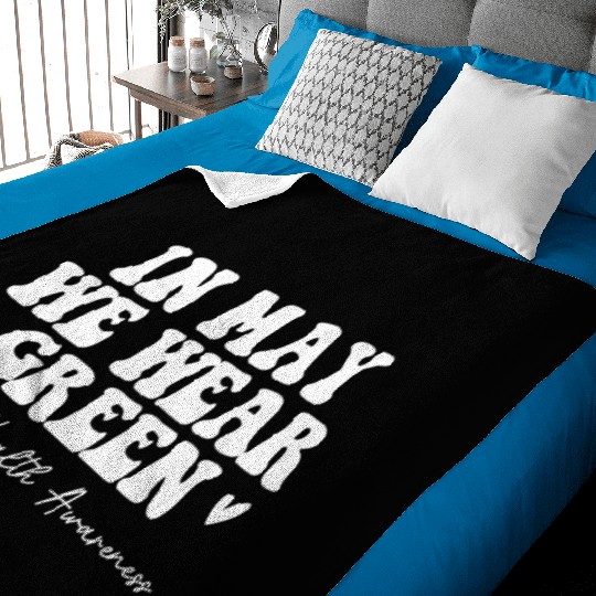 Mental Health Matters We Wear Green Mental Health Baby Blankets