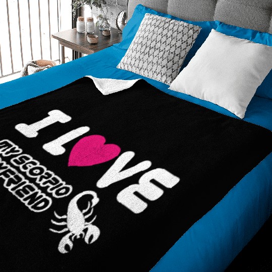 I Love My Scorpio Boyfriend Baby Blankets