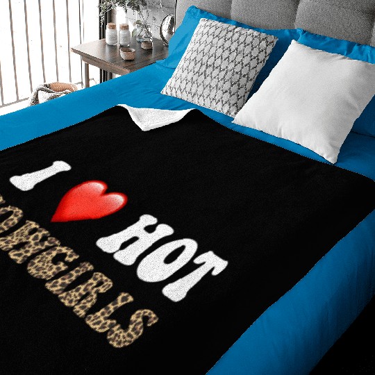 I Love Hot Cowgirls, Animal Print, Rodeo Design Baby Blankets
