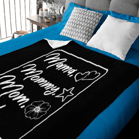 Mama Mommy Mom Bruh Mother's Day Family Love Gifts Baby Blankets