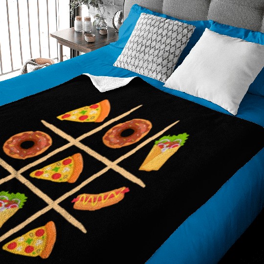 Tic Tac Toe Pizza Wins Baby Blankets