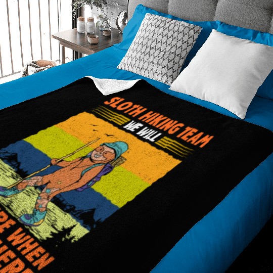 Sloth Hiking Team Wanderlust funny Mountaineer Baby Blankets