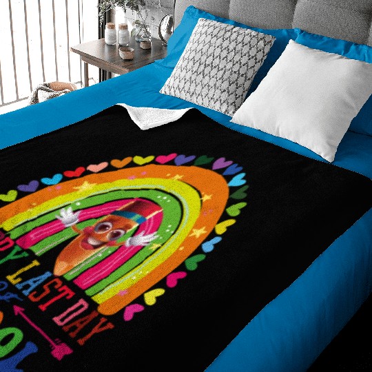 Groovy Happy Last Day of School Teacher Student Baby Blankets