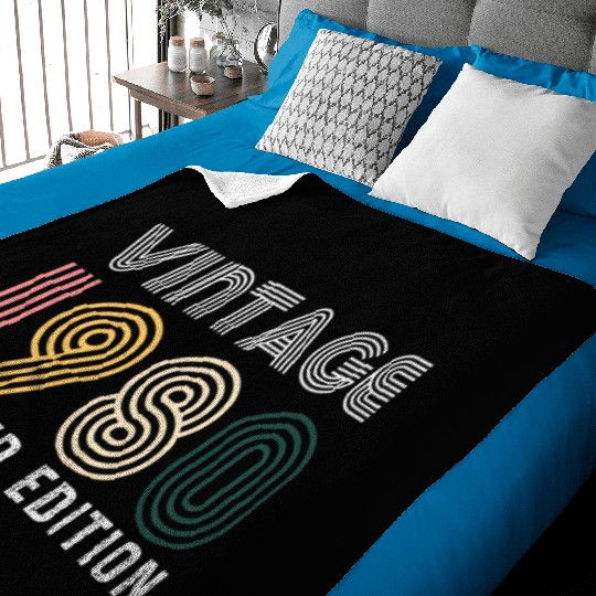 vintage 1980 limited edition 43th vintage birthday Baby Blankets