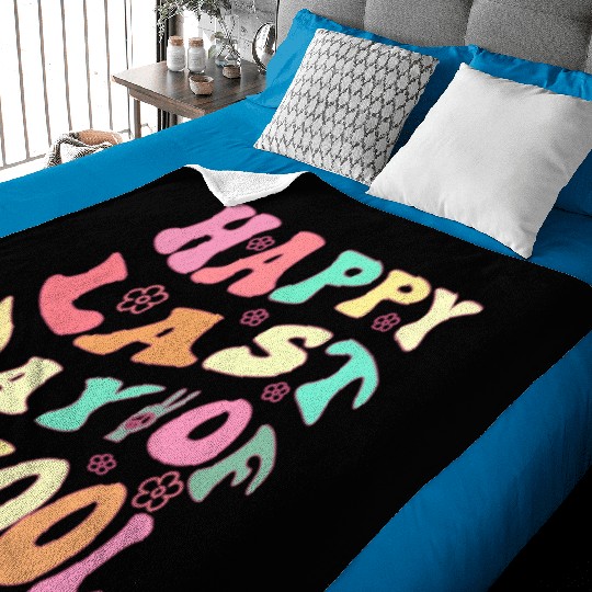 Groovy Happy Last Day of School Teacher Student Baby Blankets
