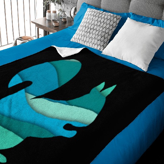 Teal Squirrel Baby Blankets