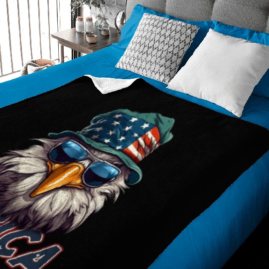 Proud American Independence Day Freedom Baby Blankets