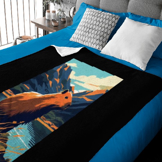Capybara Nature Capibara Baby Blankets