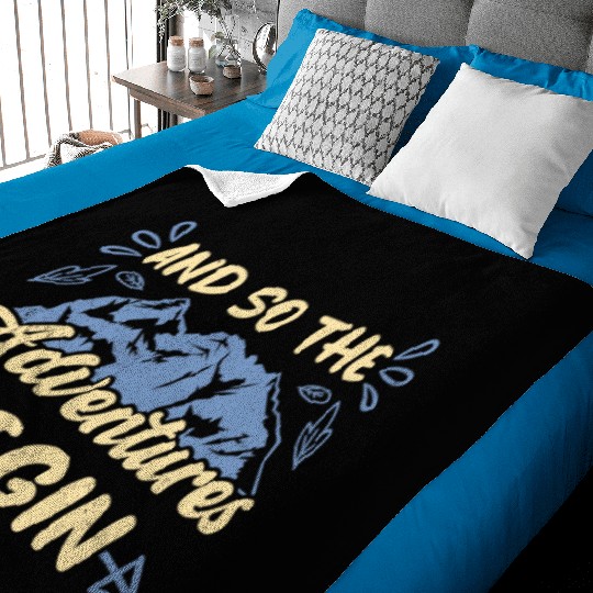 And so the Adventure begins Wanderlust Hiking Baby Blankets