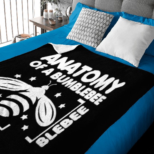 Anatomy of a Bumblebee Bee Lover Gift Baby Blankets