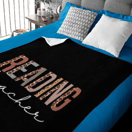 Reading Teacher Leopard Appreciation For Women For Baby Blankets