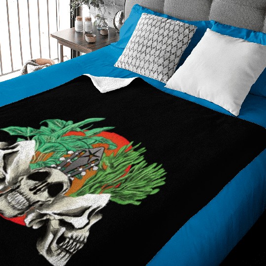Skull Plant of the blood moon night light Baby Blankets