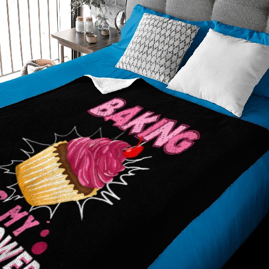 Baking Is My Superpower Delicious Cupcake Baker Baby Blankets