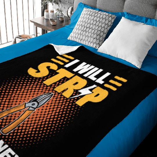 I Will Strip For Money Lineman Baby Blankets