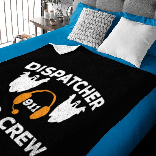 Funny Dispatcher 911 Boo Crew Spooky Halloween Baby Blankets