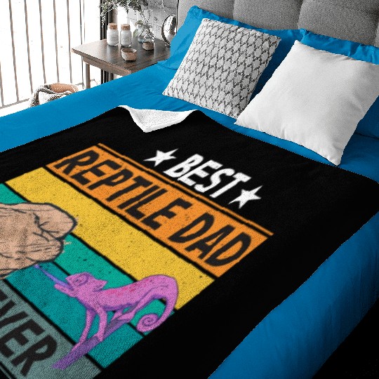 Reptile Dad Ever Lizard Father Daddy Animal Lover Baby Blankets