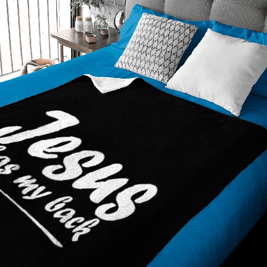 Jesus Has My Back Baby Blankets