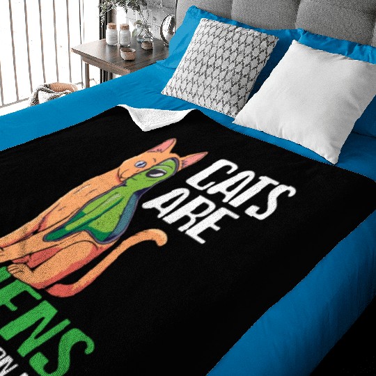 Cats Are Aliens Funny Cat Owner Astronomy Lover Baby Blankets