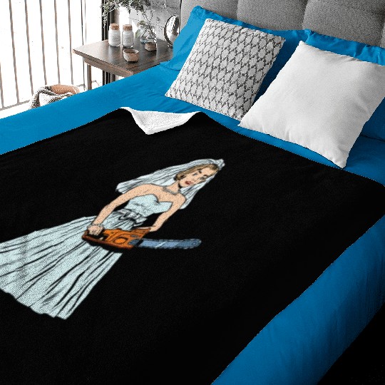 Chainsaw Bride Chainsaw Vintage Baby Blankets