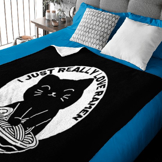 I Just Really Love Ramen Cat Lover Baby Blankets