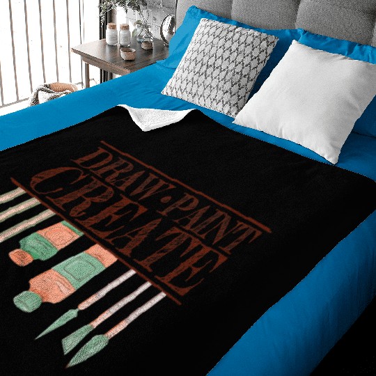 Draw Paint Create For Art Teacher Painter Baby Blankets