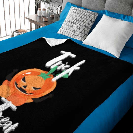 Scary Trick Or Treat Pumpkin Baby Blankets