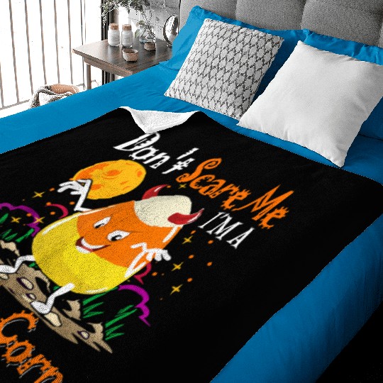 Dont Scare Me Im A Candy Corn Halloween Candy Corn Baby Blankets
