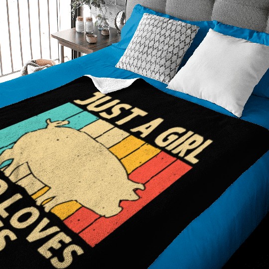 Funny Pig For Girls Kid Bacon Animal Lover Swine Baby Blankets