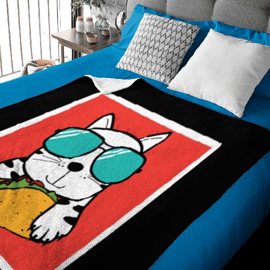 Cool Cat Taco Lover Baby Blankets