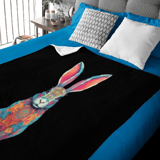 Colorful Bunny Baby Blankets