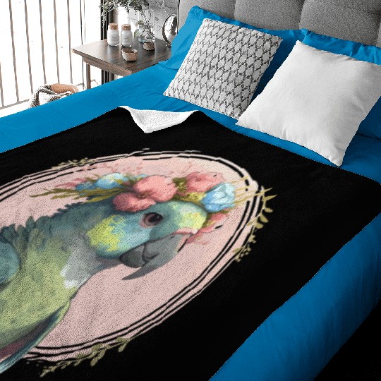 Cute Hahn's Macaw Bird Flower Crown Pet Birds Baby Blankets