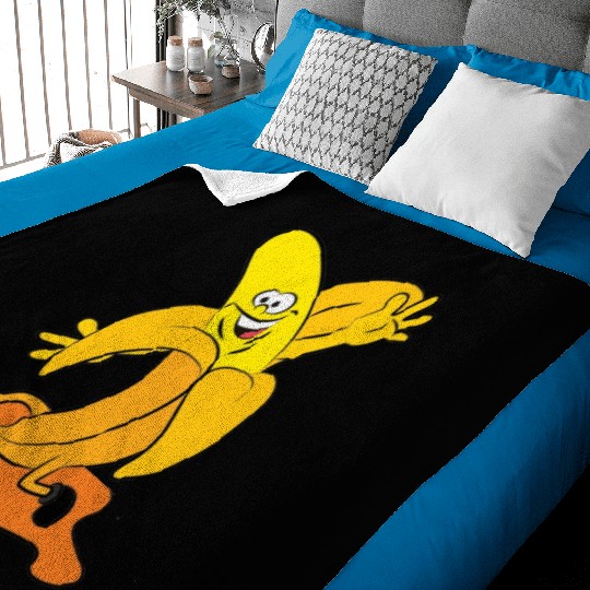 funny running banana Baby Blankets