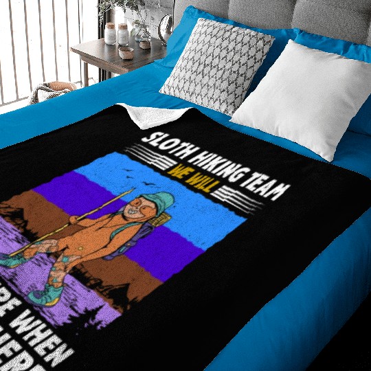 Sloth Hiking Team Wanderlust funny Mountaineer Baby Blankets