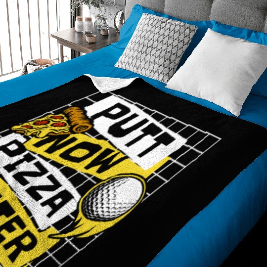 Putt Now Pizza Later Golfing Legend Player Pro Baby Blankets