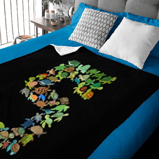 5th Birthday Sea Turtle Tortoise Theme 5 Year Old Baby Blankets