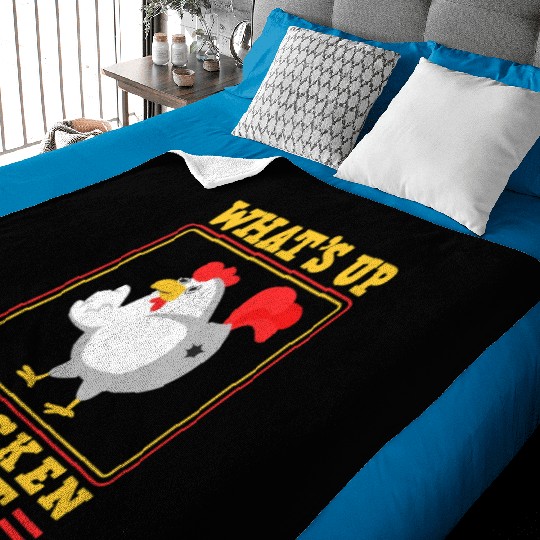 Funny Farmer Animal Pet Whats Up Chicken Butt Baby Blankets