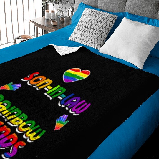 I Love My Son In Law And His Rainbow Friends LGBT Baby Blankets