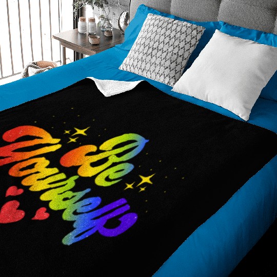 Gay Pride Be Yourself Pride Month Rainbow Baby Blankets