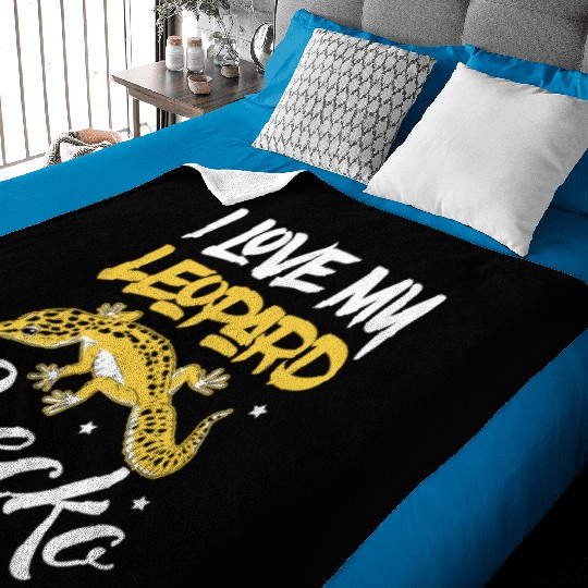 I Love My Leopard Gecko Reptile Lizard Lover Baby Blankets